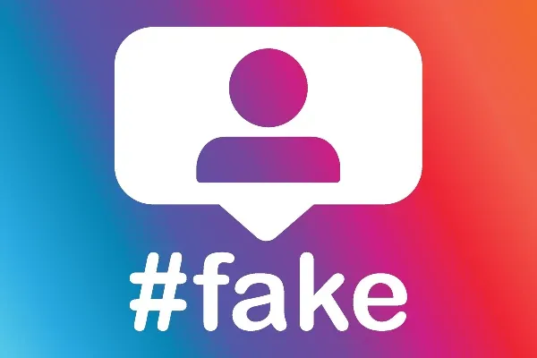 Fake followers with bright gradient background